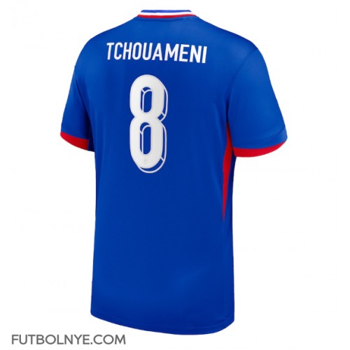 Camiseta Francia Aurelien Tchouameni #8 Primera Equipación Eurocopa 2024 manga corta